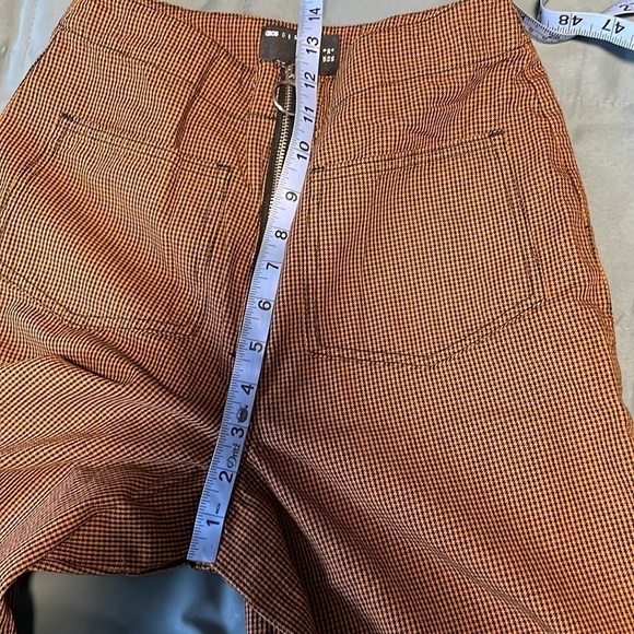 Retro Minimalist Houndstooth Pants 4 Edgy Rust Black Alt Trouser ASOS Zip Mod - Picture 16 of 16